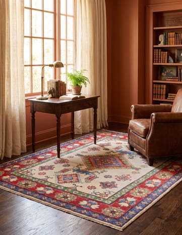 4' 11 x 6' 6 Hand Knotted Kazak Rug