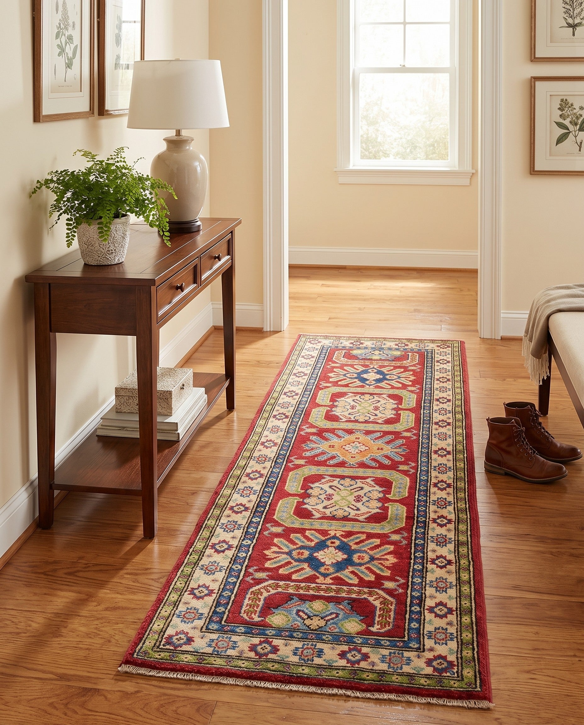 1' 11 x 5' 8 Hand Knotted Kazak Runner Rug
