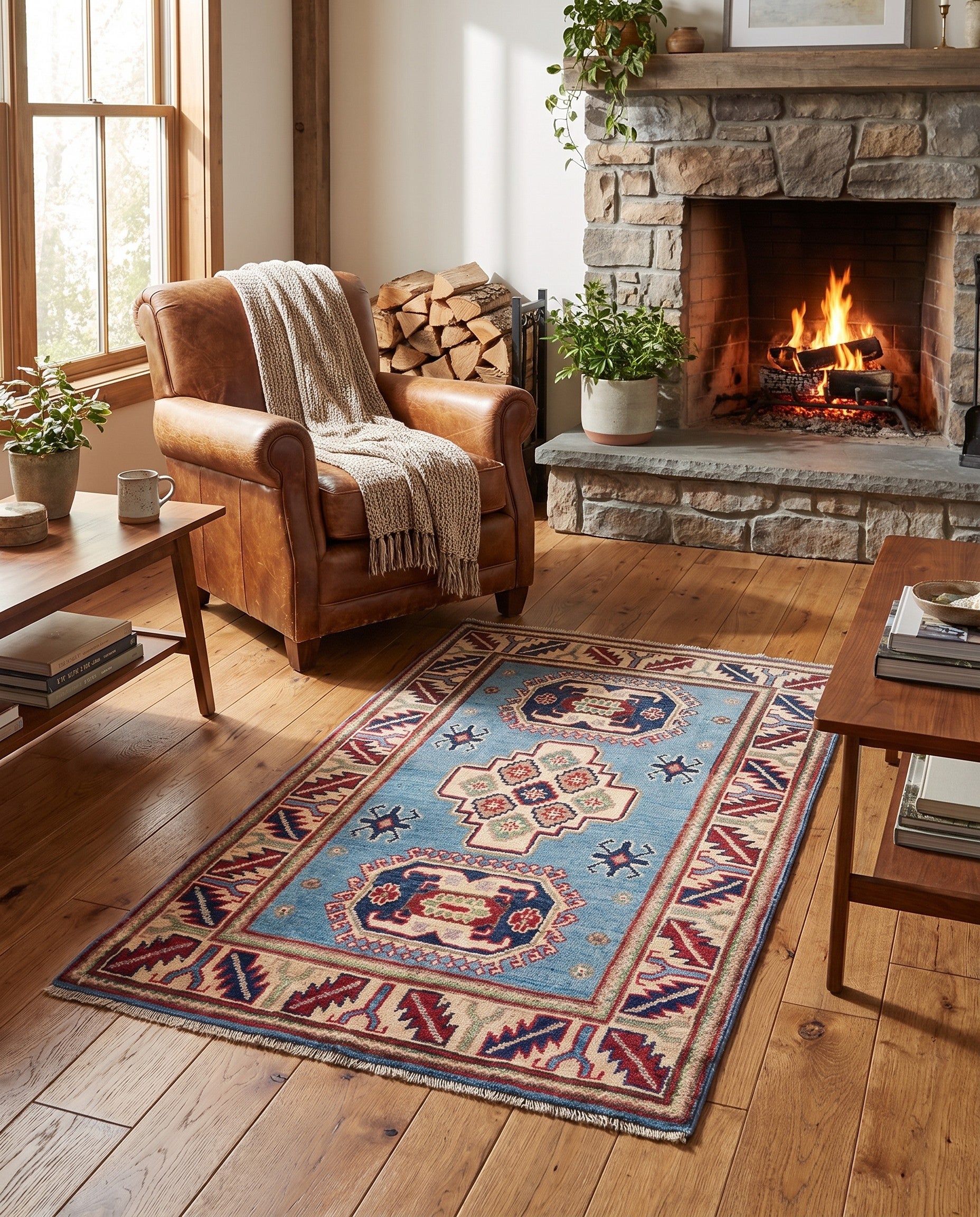 2' 6 x 4' 3 Hand Knotted Kazak Rug
