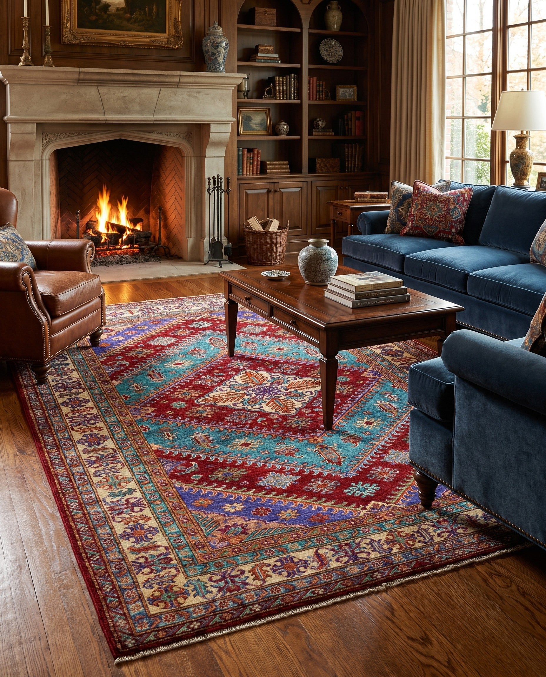 5' 9 x 8' Hand Knotted Kazak Rug