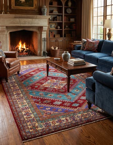 5' 9 x 8' Hand Knotted Kazak Rug