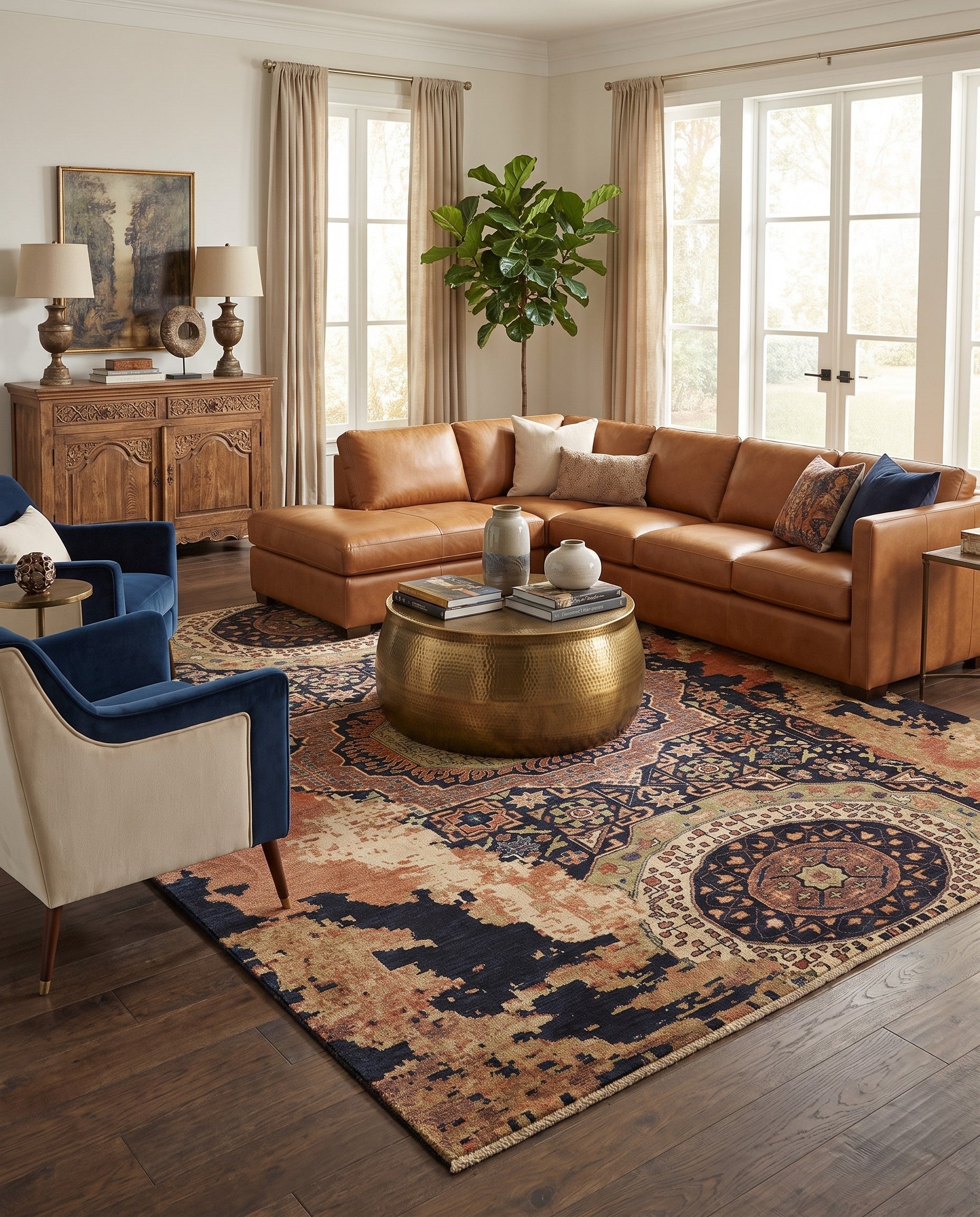 7' 11 x 9' 7 Hand Knotted Mamluk Ziegler Rug