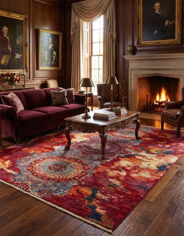5' 8 x 8' Hand Knotted Mamluk Ziegler Rug