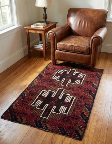 2' 10 x 4' 9 Hand Knotted Balouch Persian Wool Rug