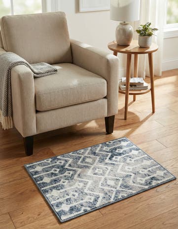 Vintage Blue Bohemian Trellis Rug