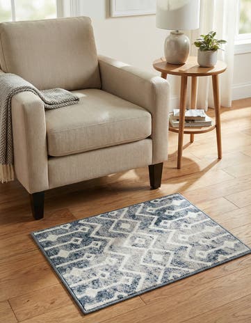 Vintage Blue Bohemian Trellis Rug