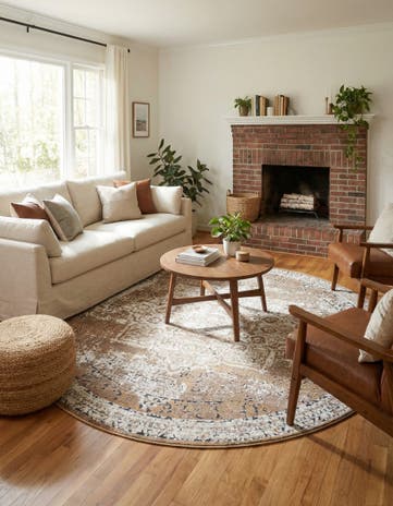 Khaki Eliza Round Rug