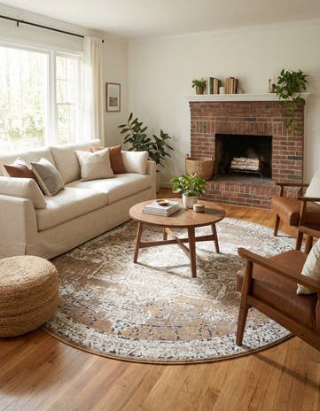 Khaki Eliza Round Rug
