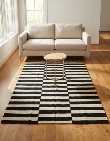 4' 1 x 5' 10 Hand Woven Kilim Modern Wool Rug
