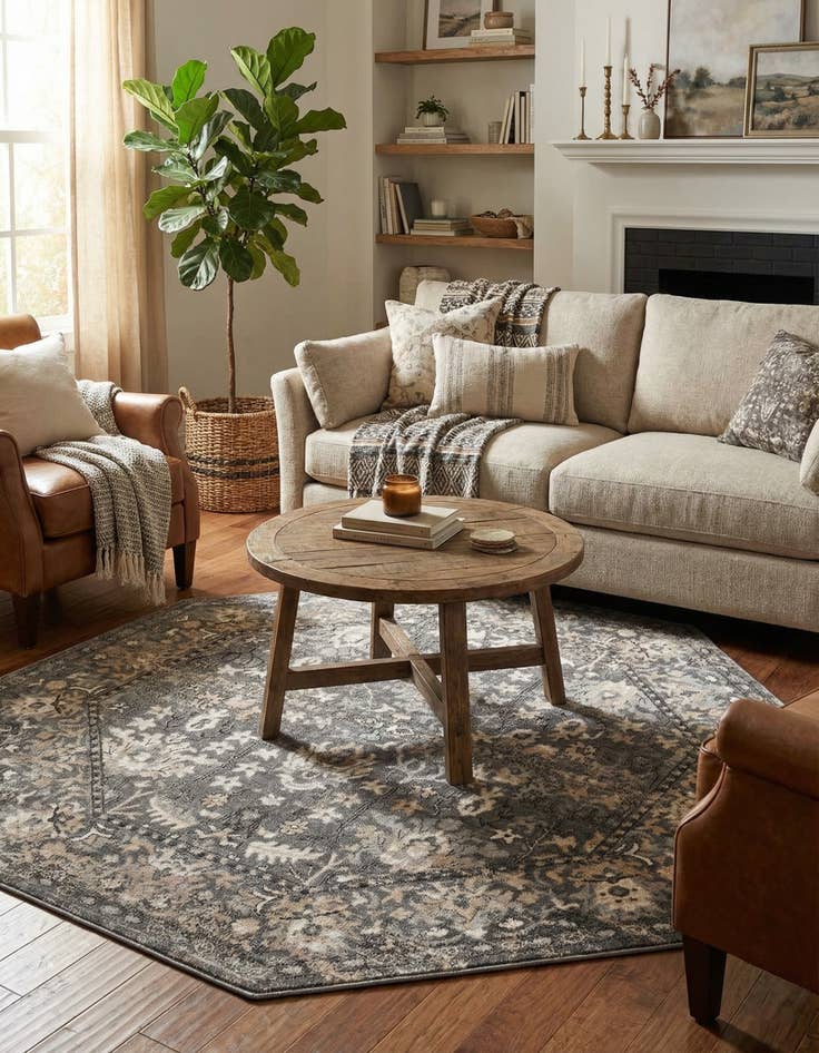 Detail image of 6' x 6' Oregon Octagon Rug