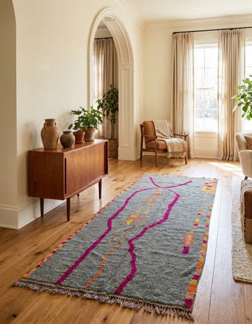 6' 3 x 11' Hand Knotted Moroccan Wool Runner Rug