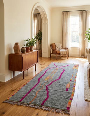 6' 3 x 11' Hand Knotted Moroccan Wool Runner Rug