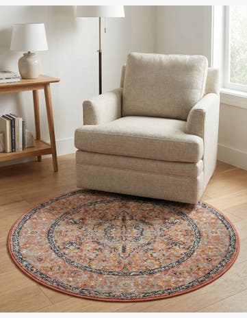 Brick Red Lola Round Rug