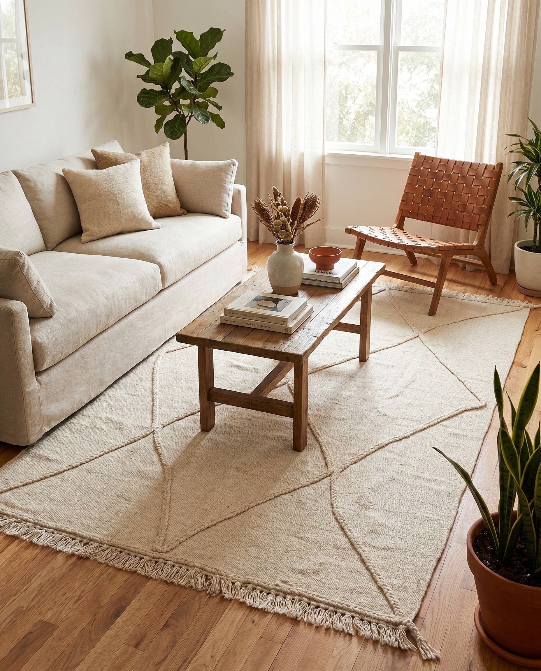 4' 1 x 6' 1 Hand Knotted Moroccan Wool Rug