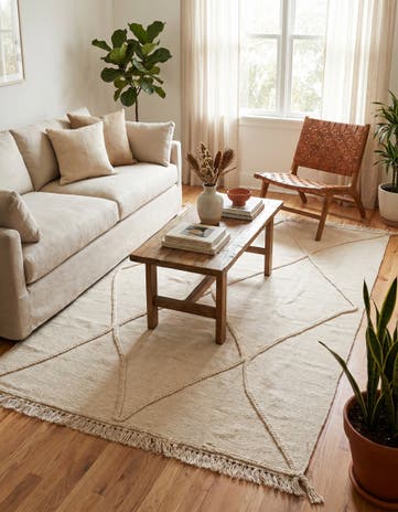 4' 1 x 6' 1 Hand Knotted Moroccan Wool Rug