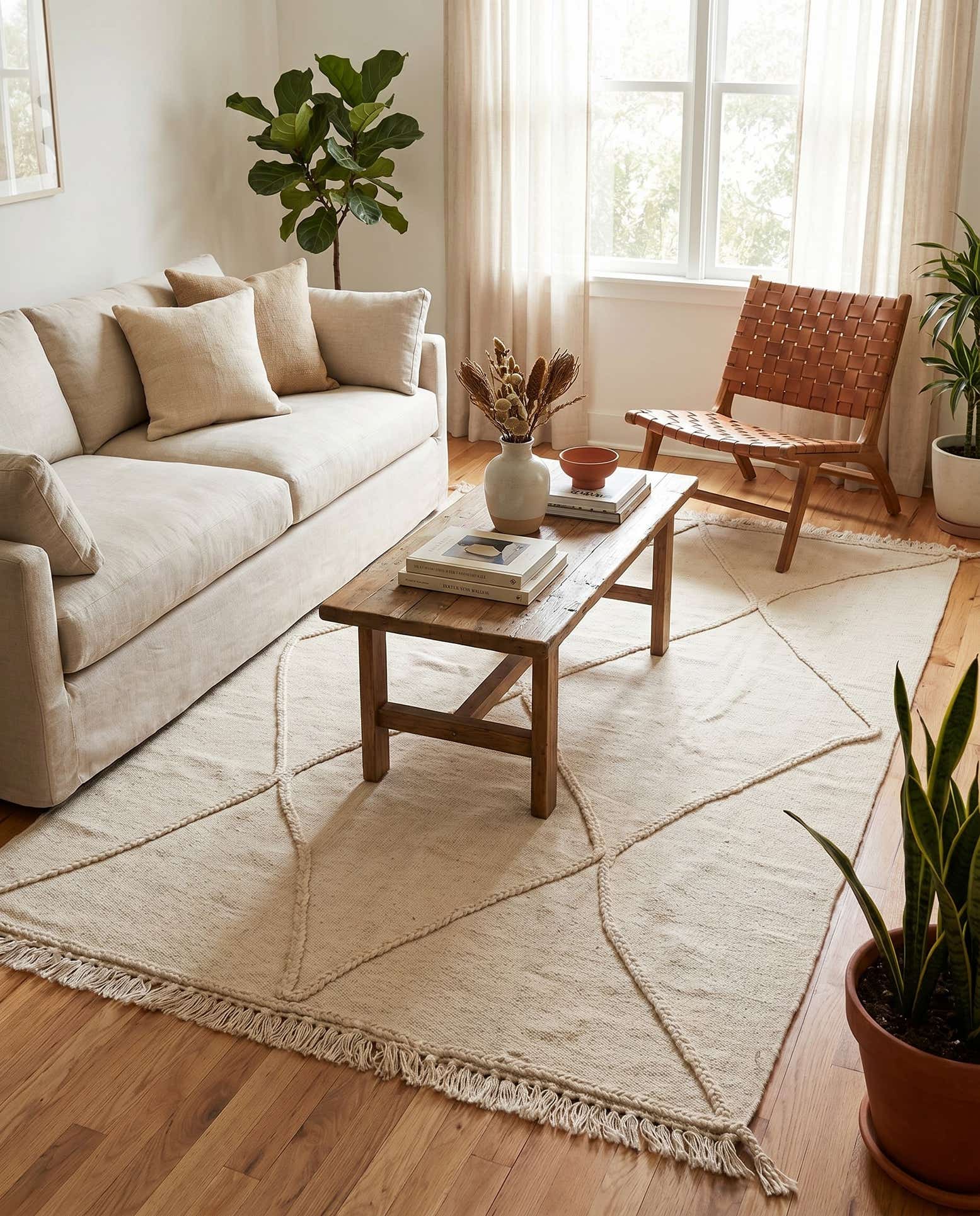 4' 1 x 6' 1 Hand Knotted Moroccan Wool Rug