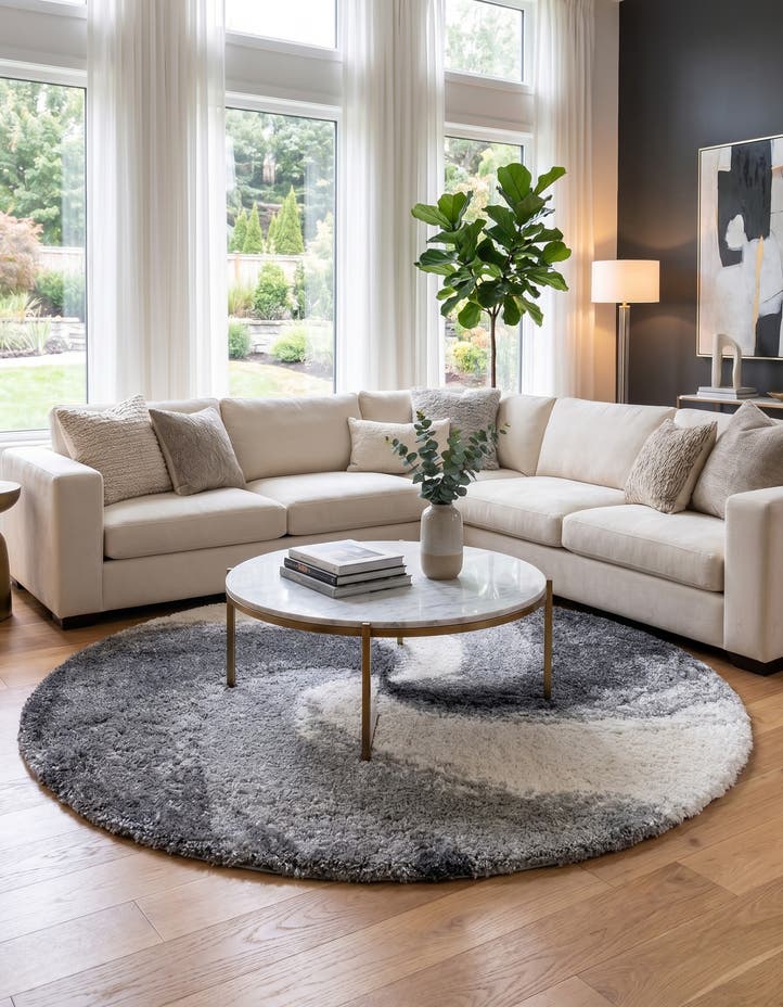 7' 10 x 7' 10 Soft Touch Shag Round Rug