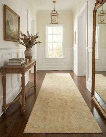 2' 10 x 9' 8 Hand Knotted Oushak Wool Runner Rug