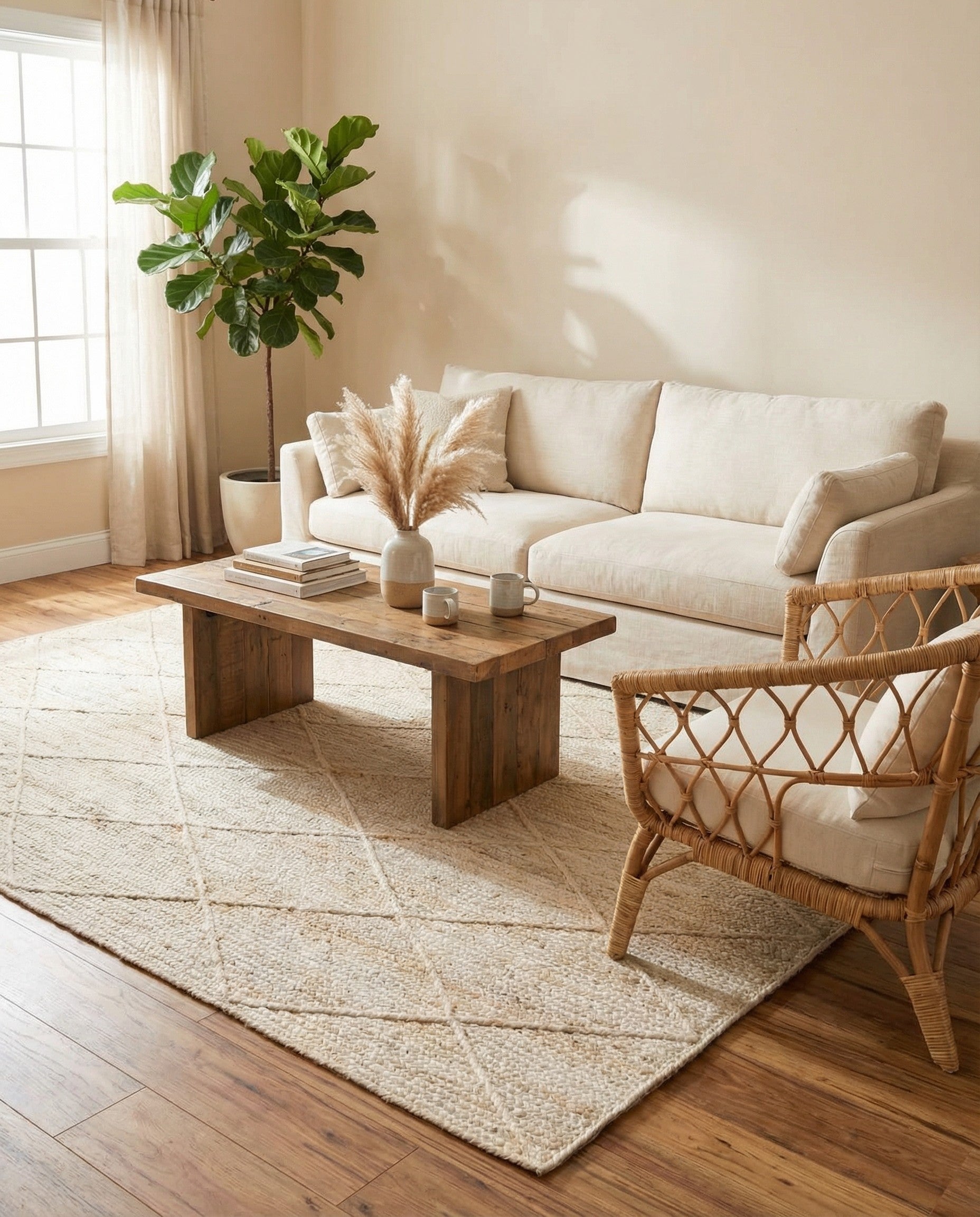 5' 1 x 8' Handmade Braided Jute Rug