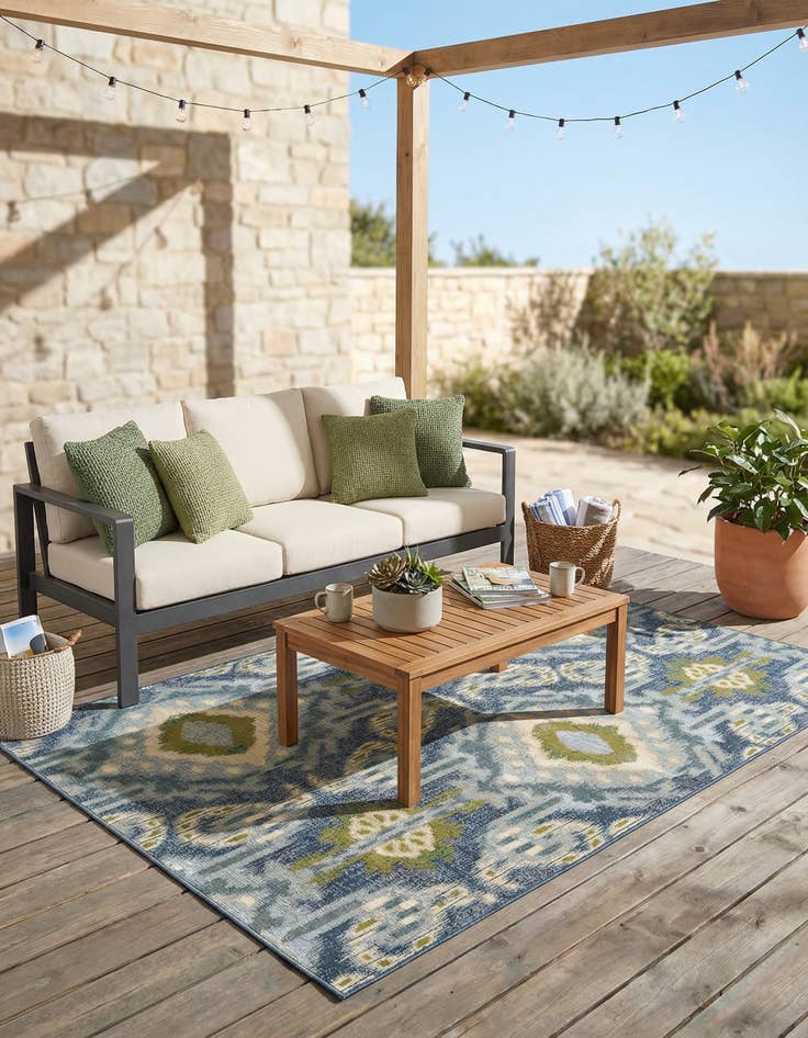 Detail image of 5' 3 x 8' Easy-Clean Modern Indoor / Outdoor Rug