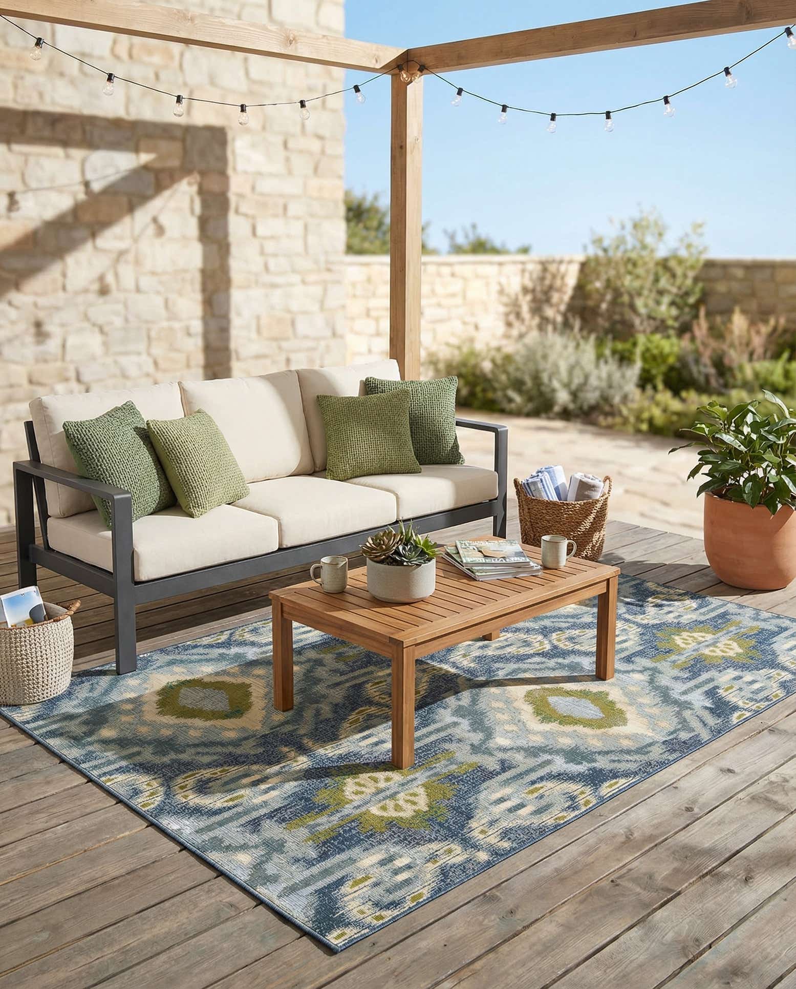 5' 3 x 8' Easy-Clean Modern Indoor / Outdoor Rug