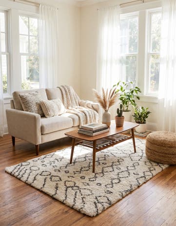 5' 3 x 7' Moroccan Shag Rug