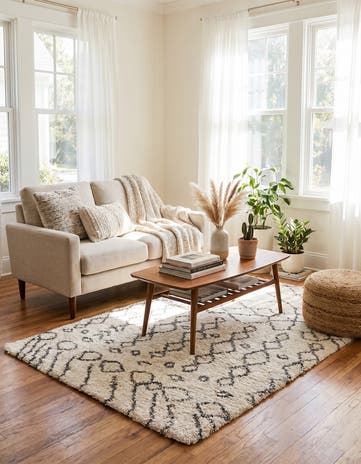 5' 3 x 7' Moroccan Shag Rug