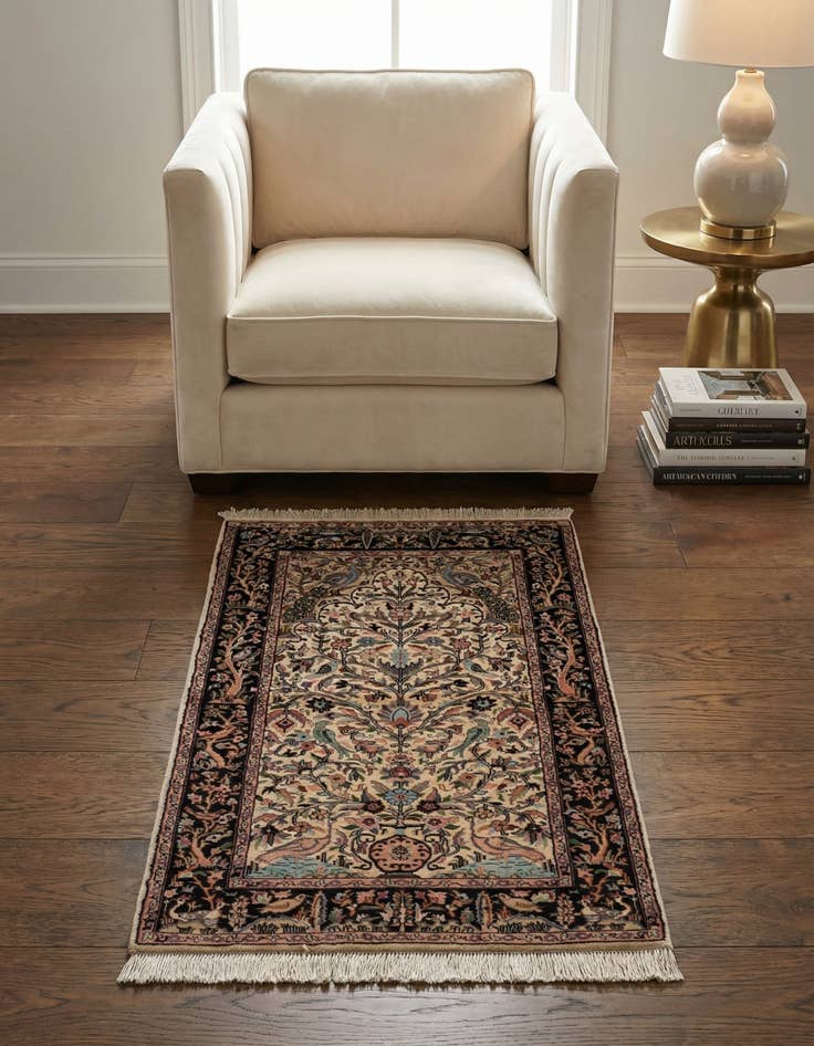 Detail image of 3' 1 x 5' 1 Hand Knotted Kashmir Oriental Rug