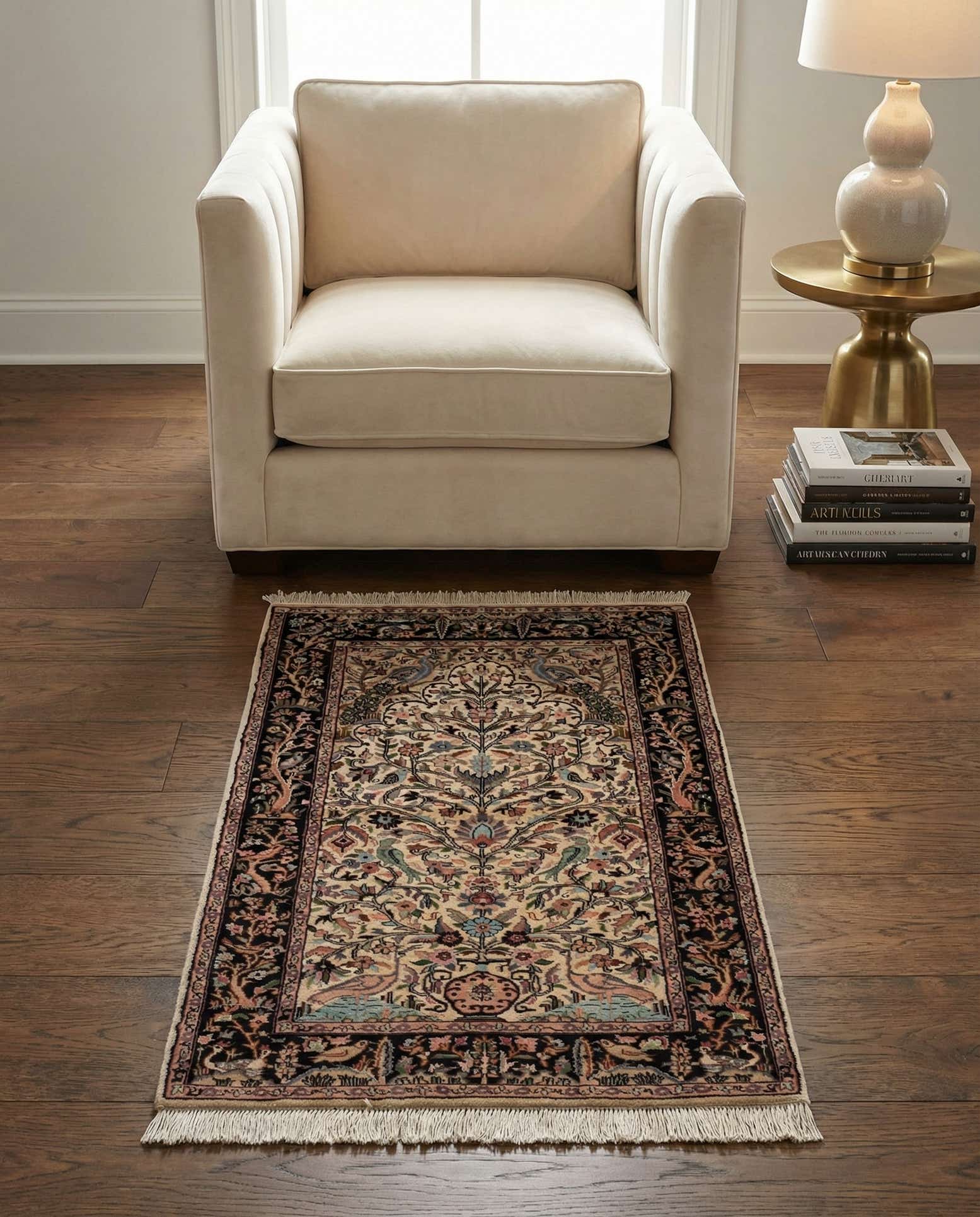 3' 1 x 5' 1 Hand Knotted Kashmir Oriental Rug