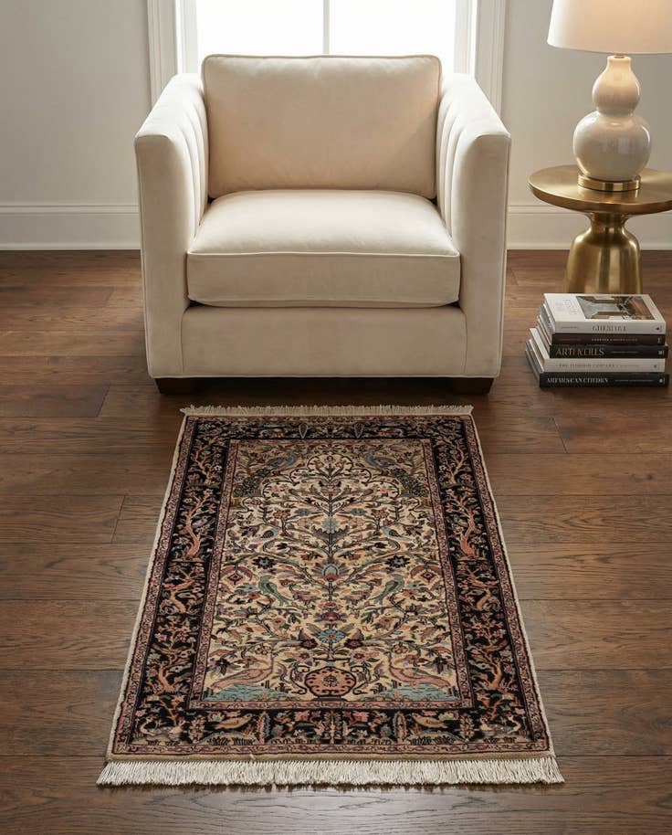 Detail image of 3' 1 x 5' 1 Hand Knotted Kashmir Oriental Rug