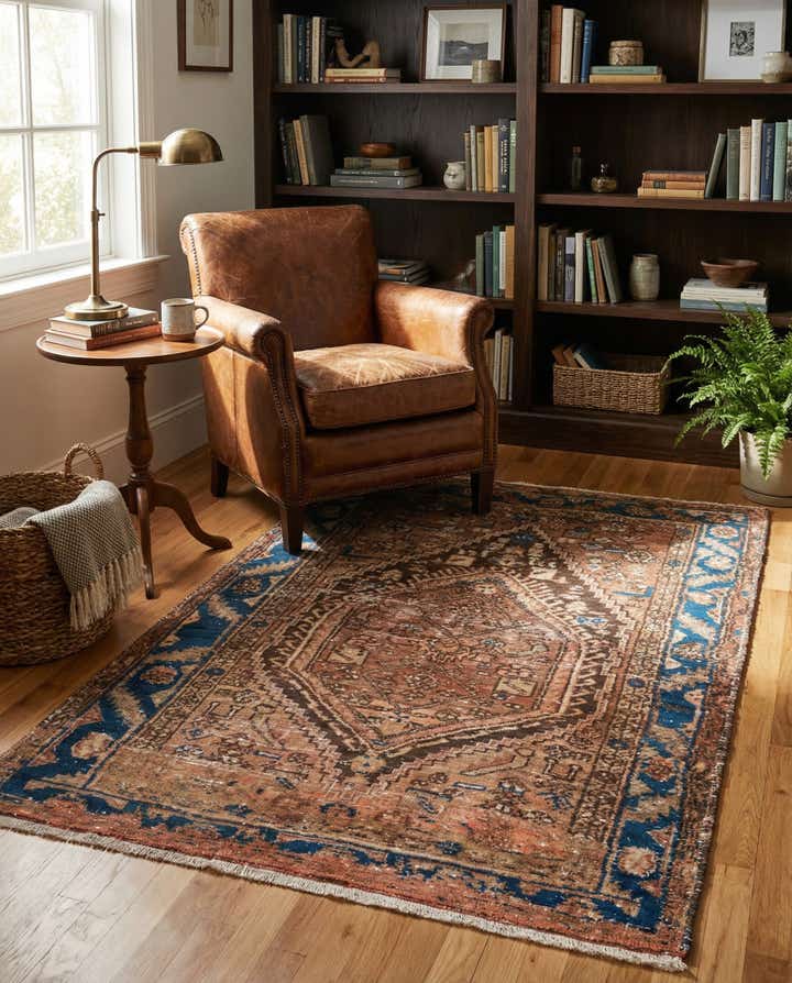 3' 8 x 5' 2 Hand Knotted Ultra Vintage Persian Wool Rug