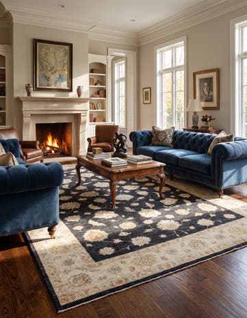 6' 7 x 9' 9 Hand Knotted Ziegler Rug