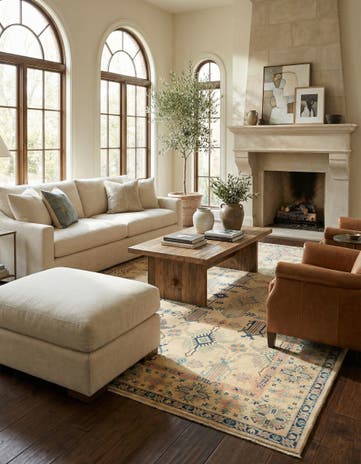 8' 1 x 9' 8 Hand Knotted Oushak Wool Rug