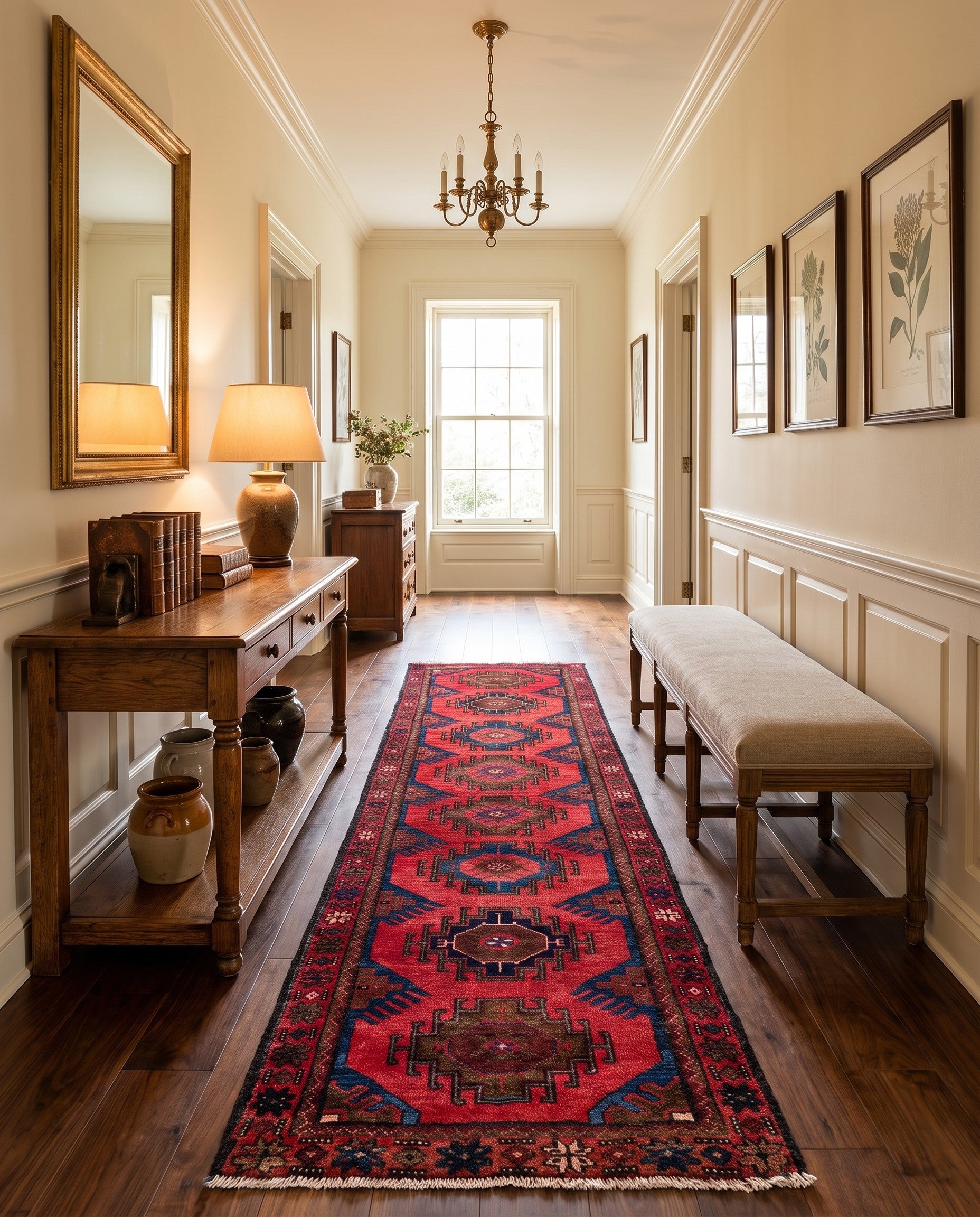 2' 6 x 9' 6 Hamedan Wool Runner Rug