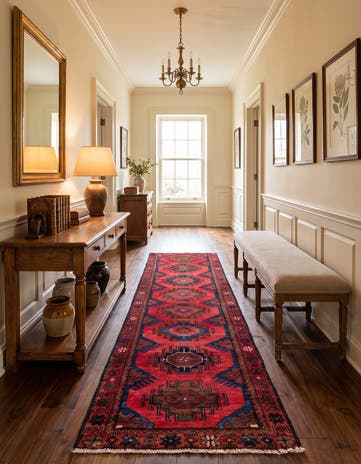 2' 6 x 9' 6 Hamedan Wool Runner Rug