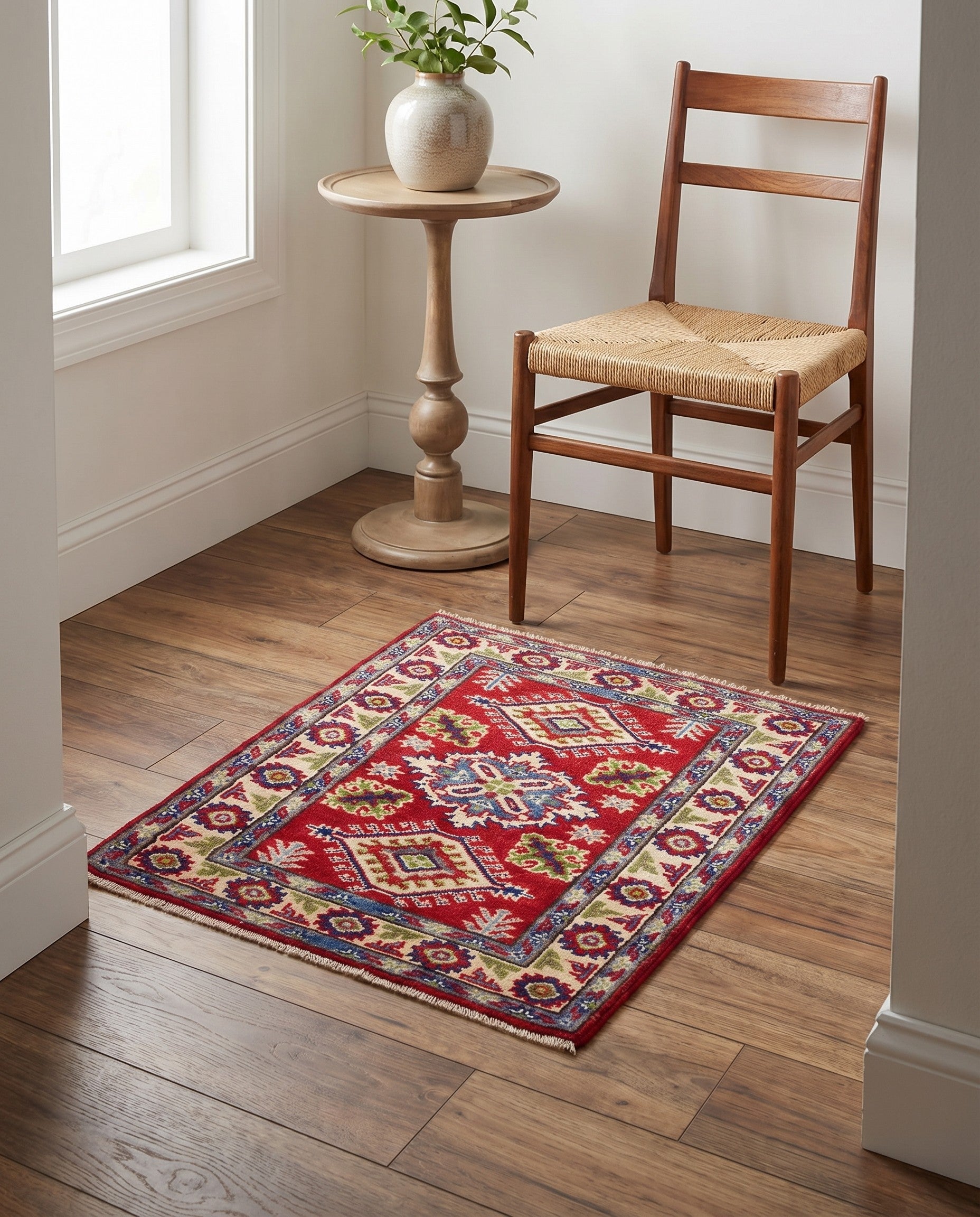 1' 11 x 2' 11 Hand Knotted Kazak Rug