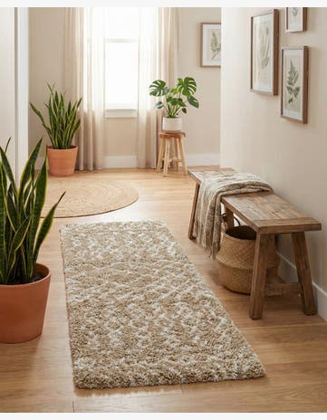 Taupe Marrakesh Shag Runner Rug