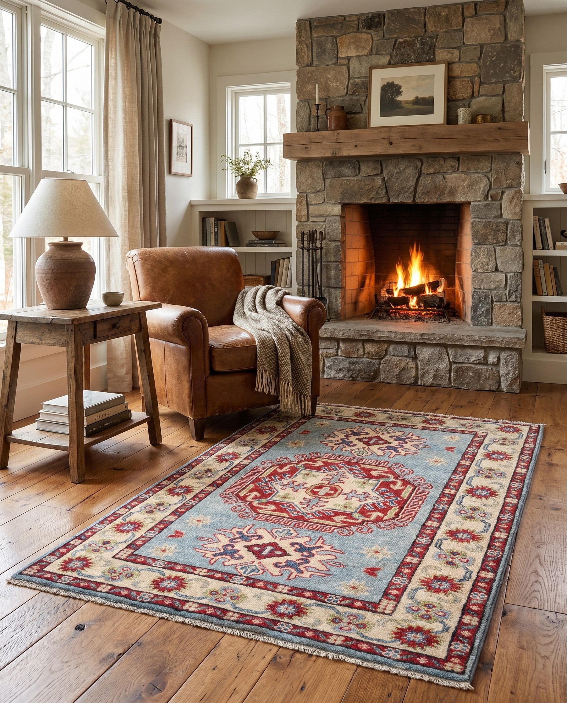 2' 11 x 3' 10 Hand Knotted Kazak Rug