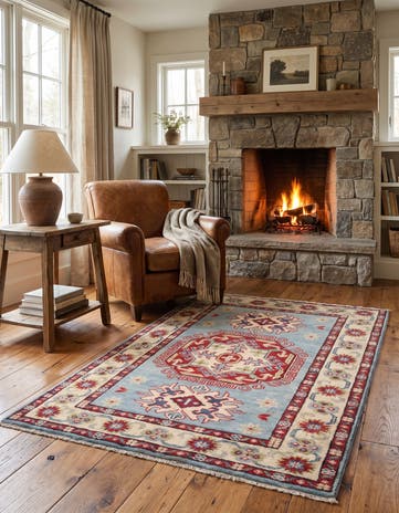 2' 11 x 3' 10 Hand Knotted Kazak Rug
