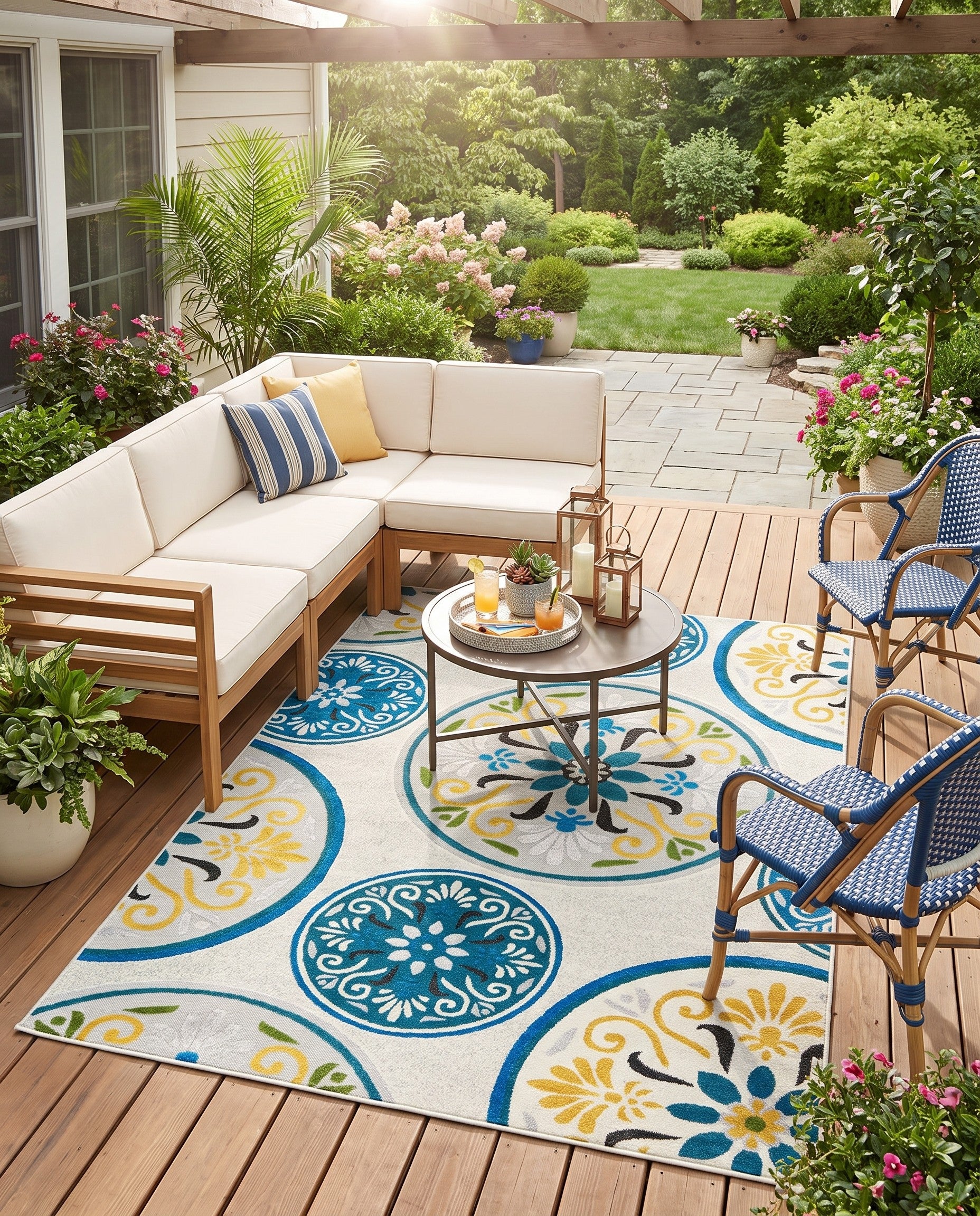 6' x 9' Easy-Clean Modern Indoor / Outdoor Rug
