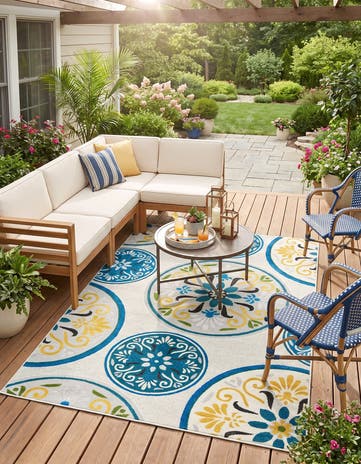 6' x 9' Easy-Clean Modern Indoor / Outdoor Rug