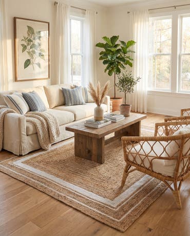  5' 1 x 8'  Hand Braided Jute Rug