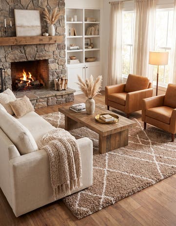 Khaki Soft Touch Shag Square Rug