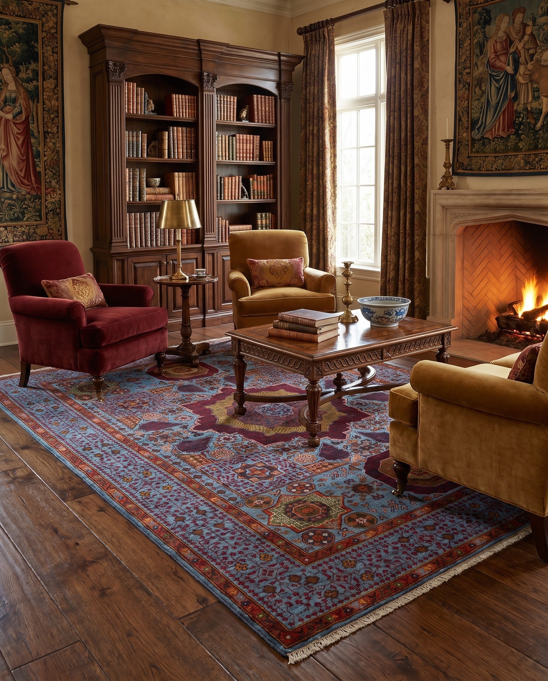 5' 1 x 6' 7 Hand Knotted Mamluk Ziegler Rug