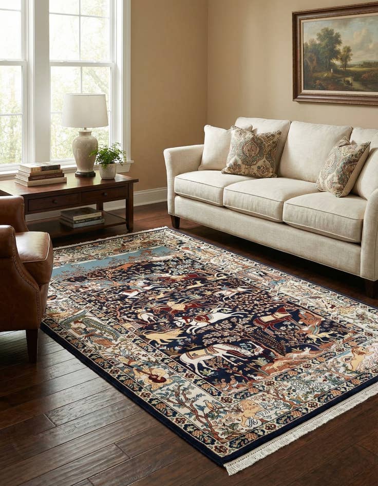 Detail image of 5' 3 x 8' Nain Design Rug