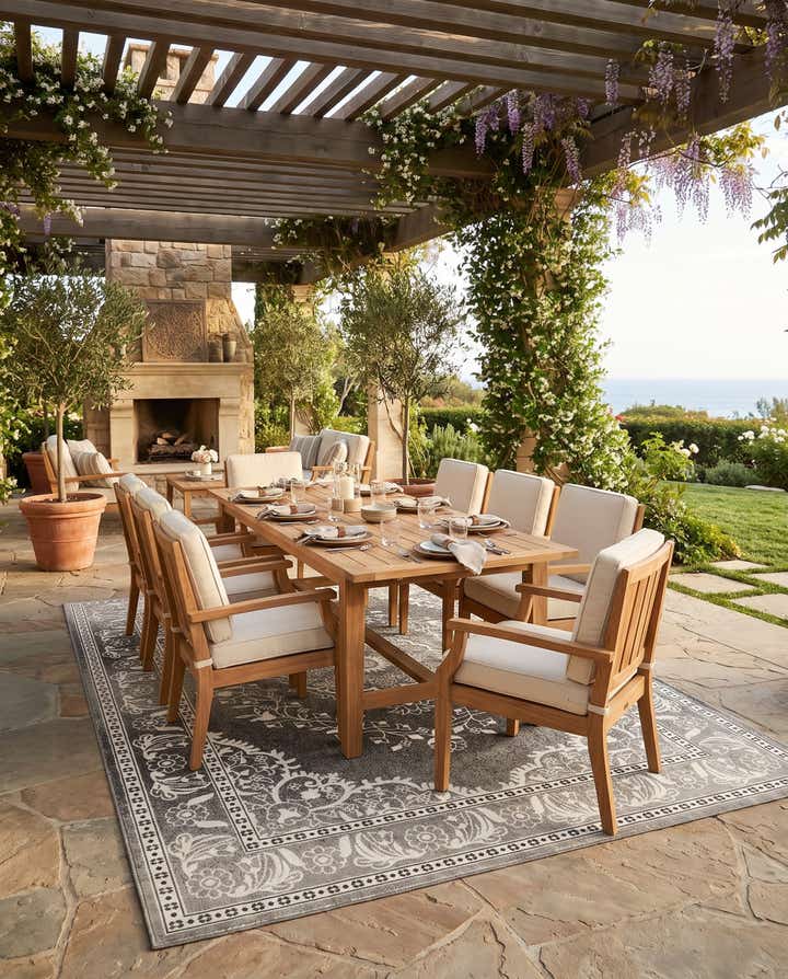 305cm x 430cm Easy-Clean Traditional Indoor / Outdoor Rug