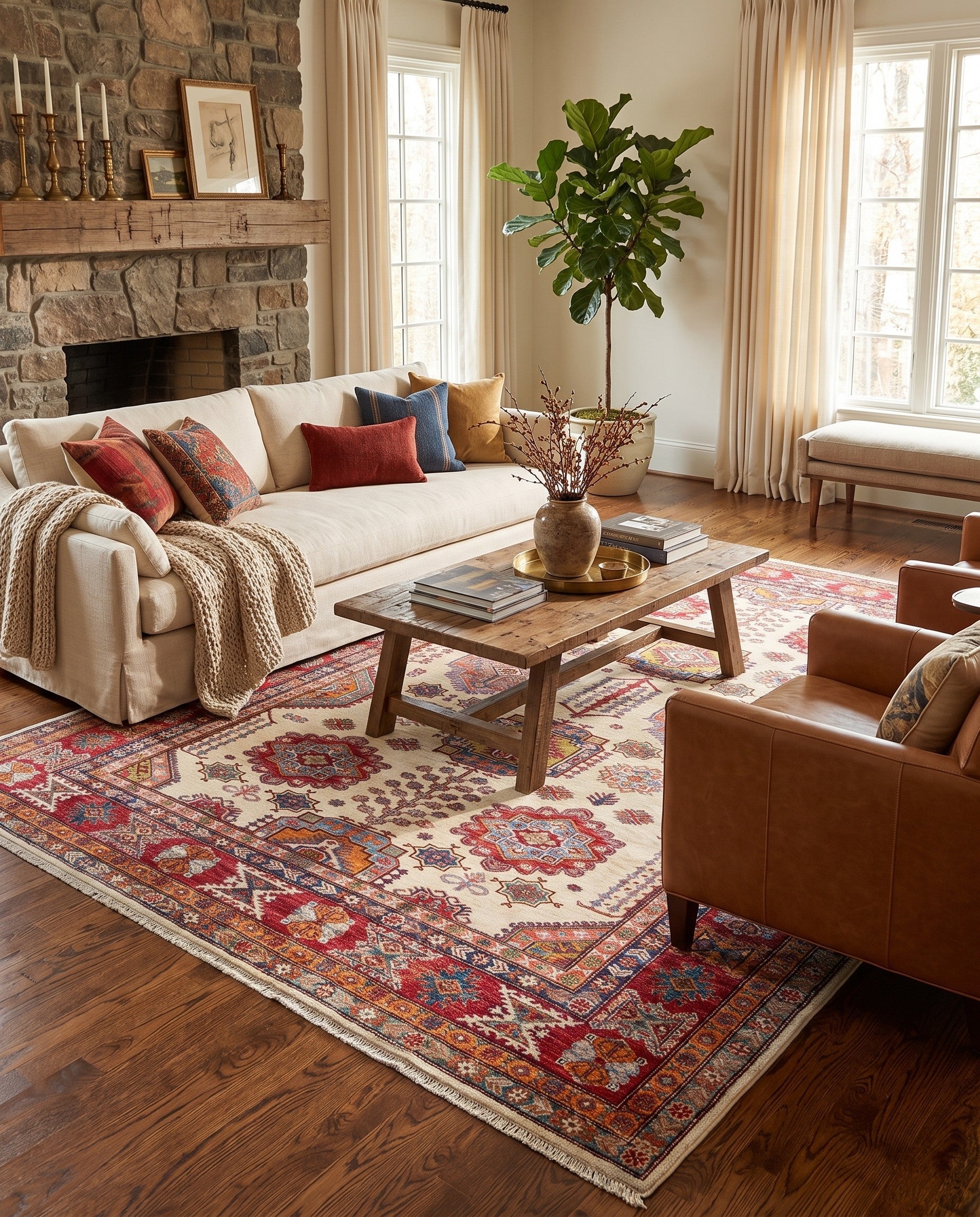 6' 11 x 10' 4 Hand Knotted Kazak Rug