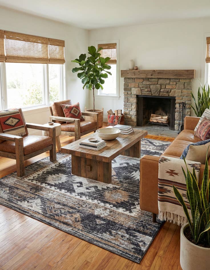 Detail image of 7' 10 x 10' Eco Southwestern Rug