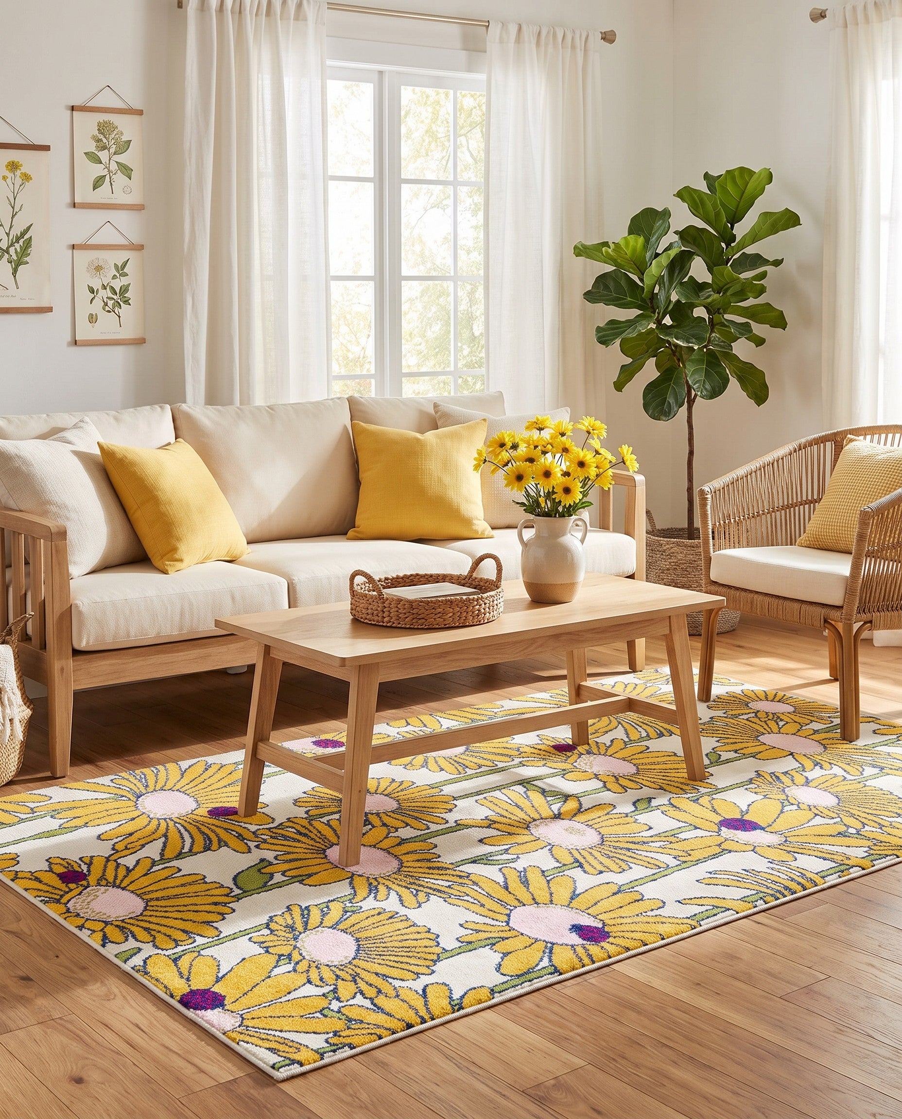 White Bloom Rug