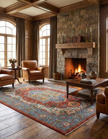 6' 3 x 9' 2 Hand Knotted Heriz Rug